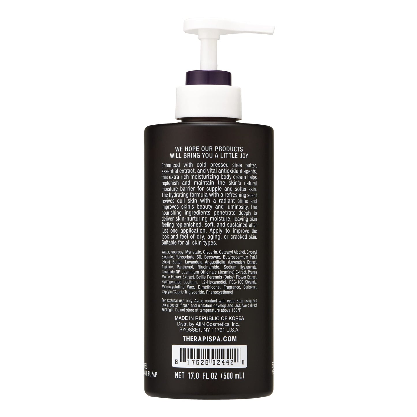 THERAPISPA Scented Body Lotion for Women – Calming Lavender Moisturizer with Shea Butter & Ceramides, 17 oz