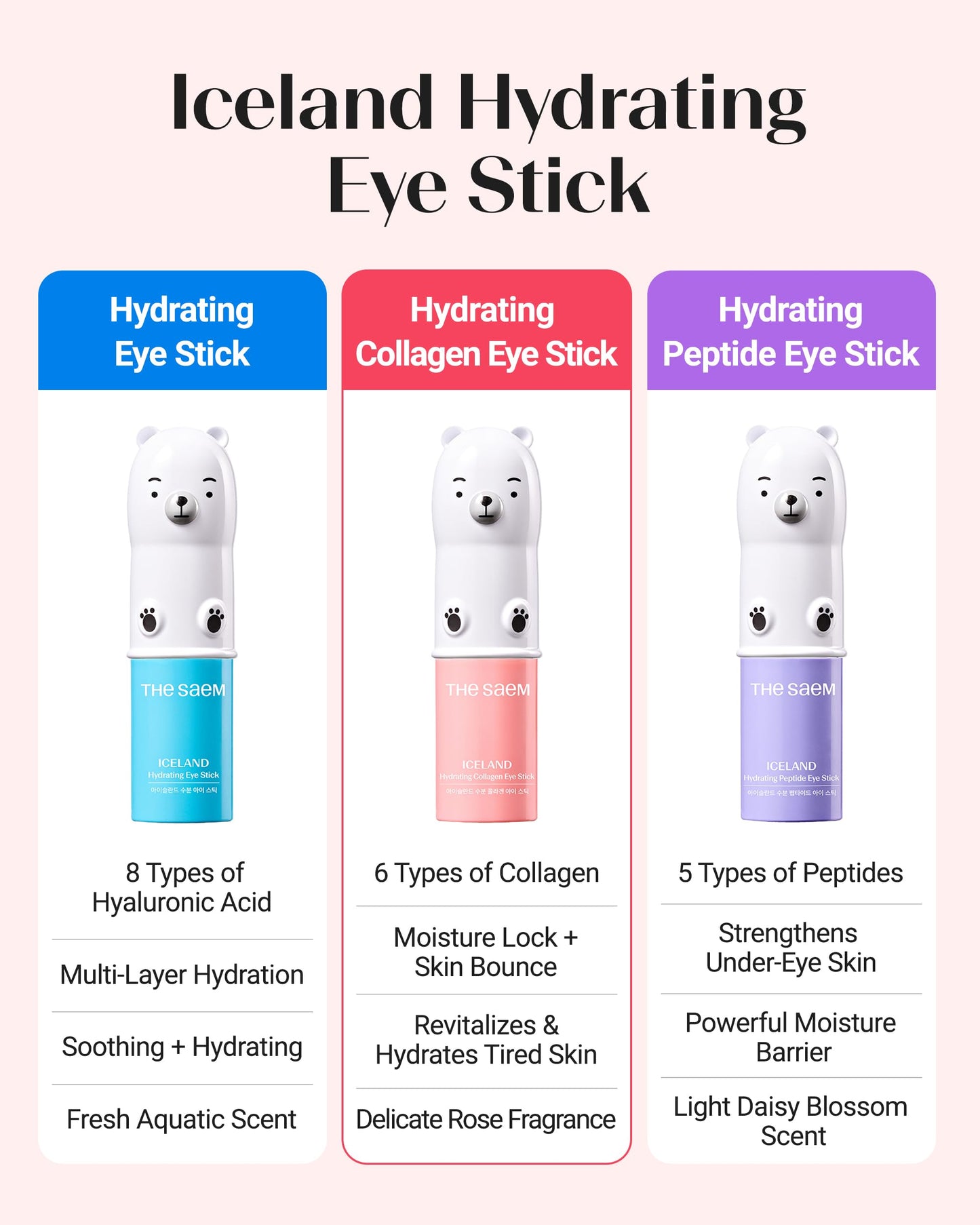 THESAEM Iceland Hydrating Collagen Eye Stick 0.38 oz – Anti-Wrinkle Under-Eye Balm