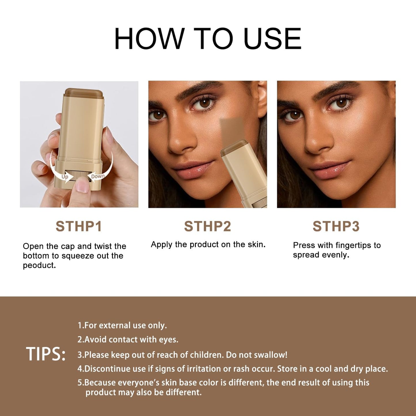 TIMLIFE 2-Piece Foundation Stick Beauty Balm Serum – Portable Skin Tint #01