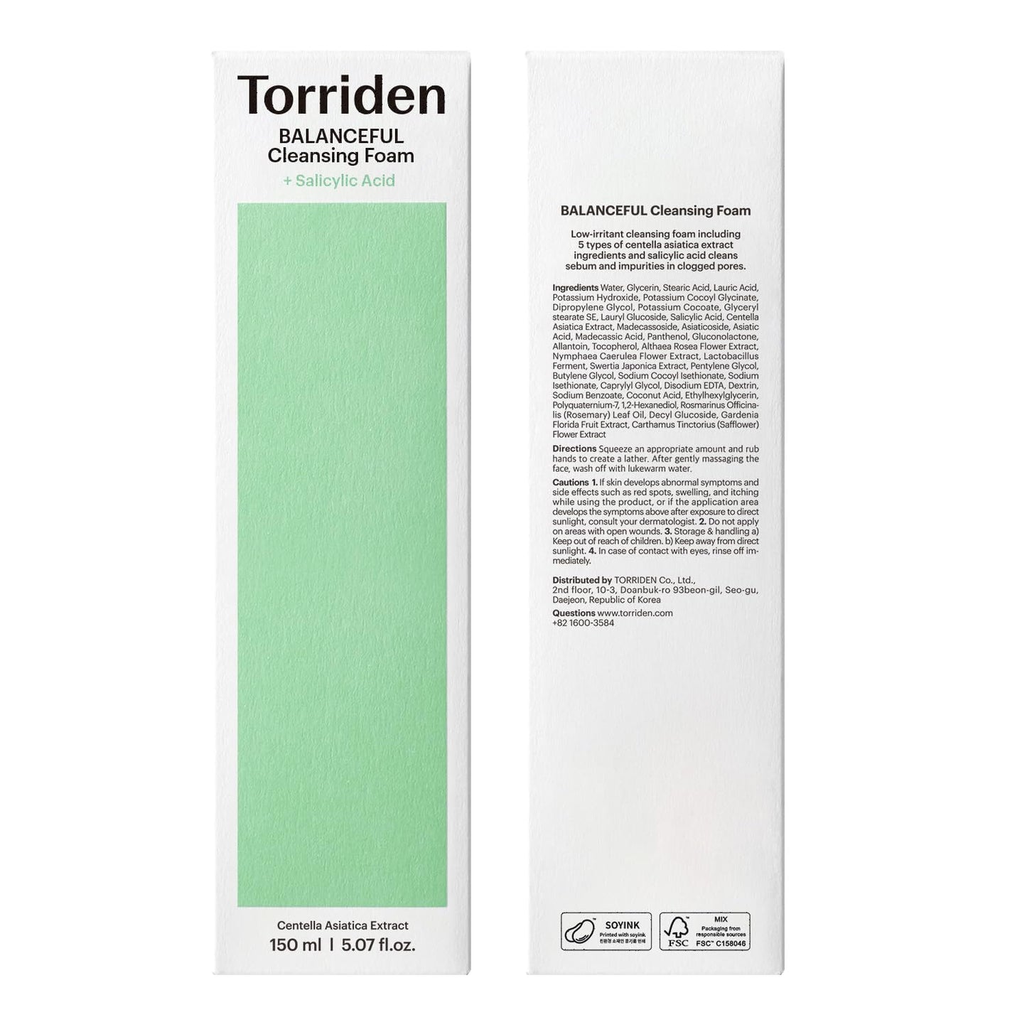 Torriden BALANCEFUL Pore Cleansing Foam – Gentle Exfoliating Cleanser (150ml)