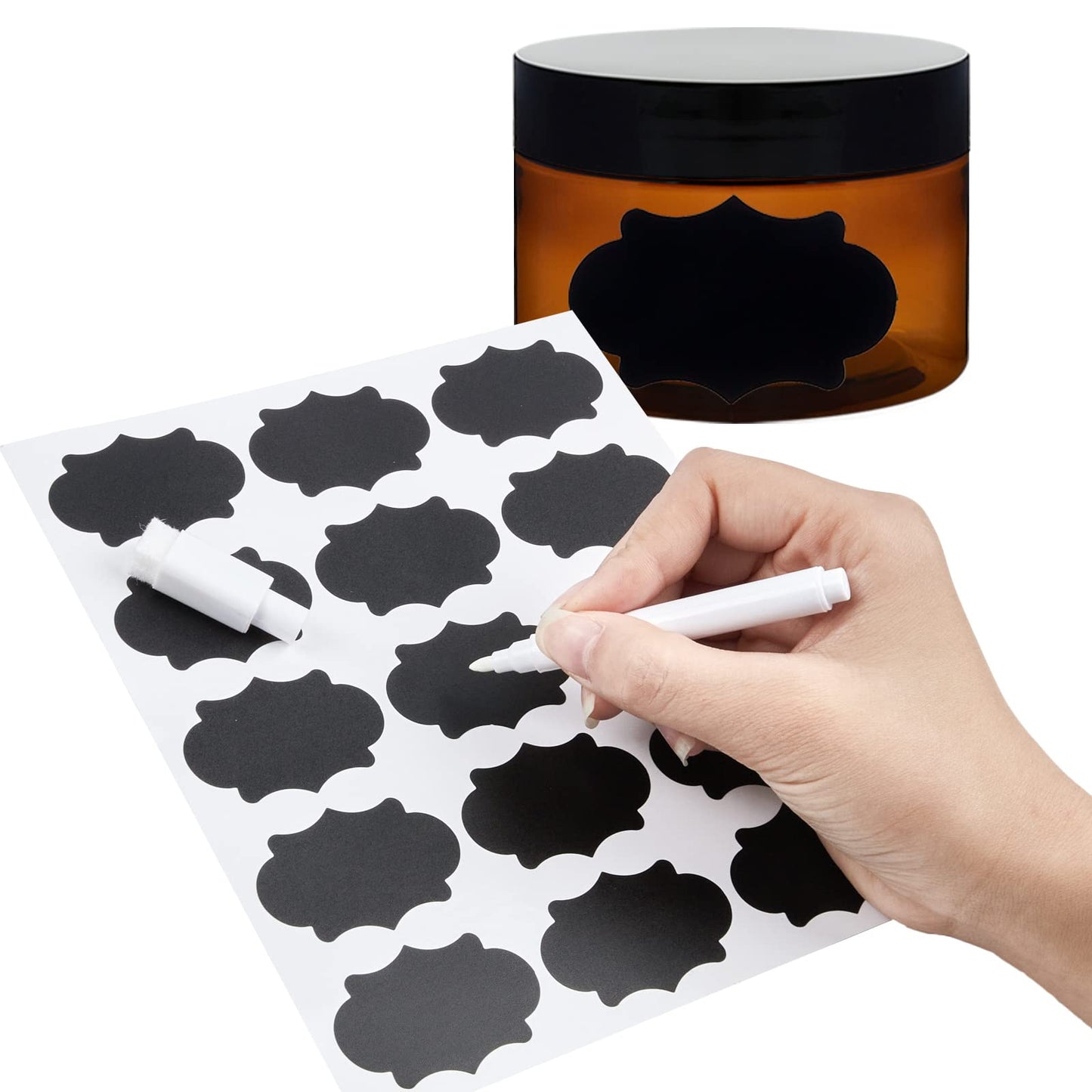 TUZAZO 4oz Amber Jars with Black Lids – 12 Pack Leak-Proof Travel Containers