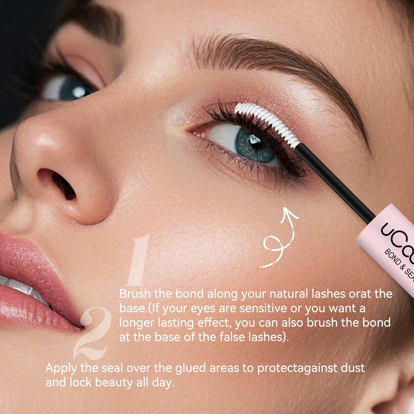 UCOOLME Lash Bond and Seal Waterproof – 10ML 2-in-1 Lash Glue for Clusters
