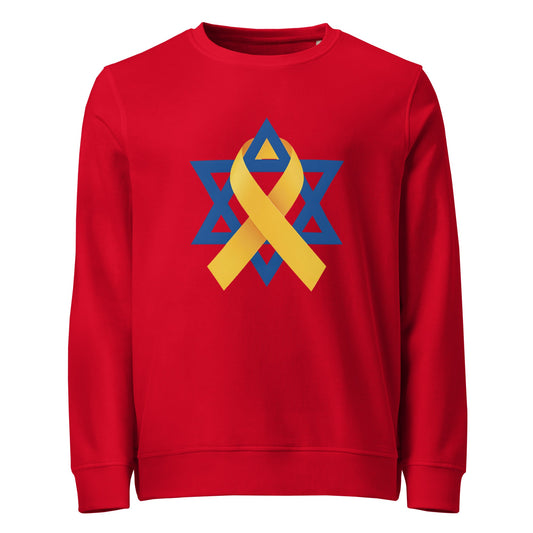 Organic Sweatshirt | Star of David Yellow Ribbon