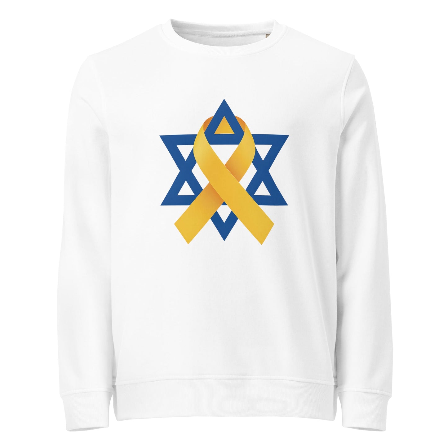 Organic Sweatshirt | Star of David Yellow Ribbon