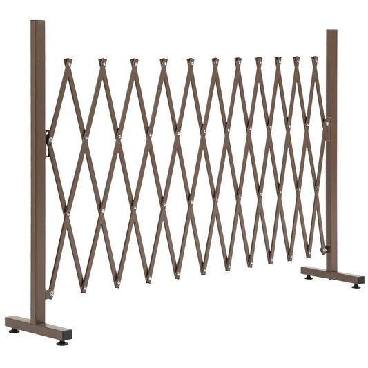 Outsunny Aluminum Fence Panel - Foldable & Movable - Dark Brown - Best Quality