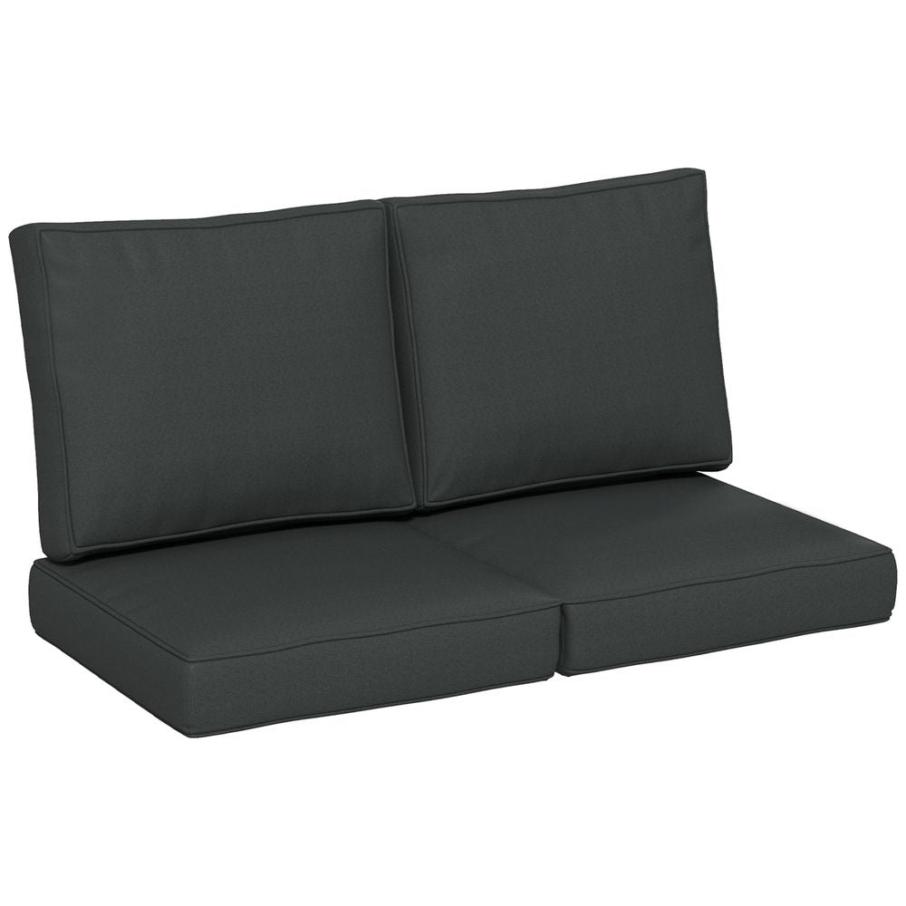 Premium Outsunny 2-Seater Outdoor Seat Cushion Set - High Quality, Light Grey