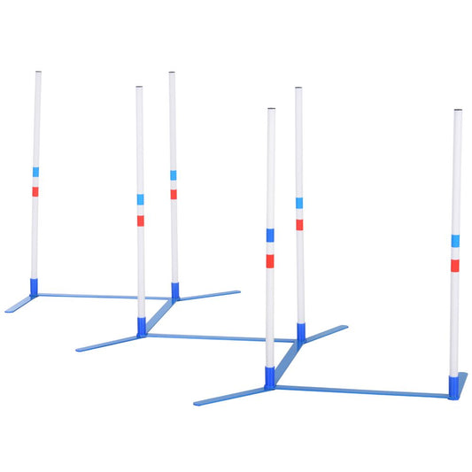 PawHut Adjustable Dog Agility Training Obstacle Course Set with Weaves Poles Storage Bag for Pet Dogs Outdoor Games Exercise