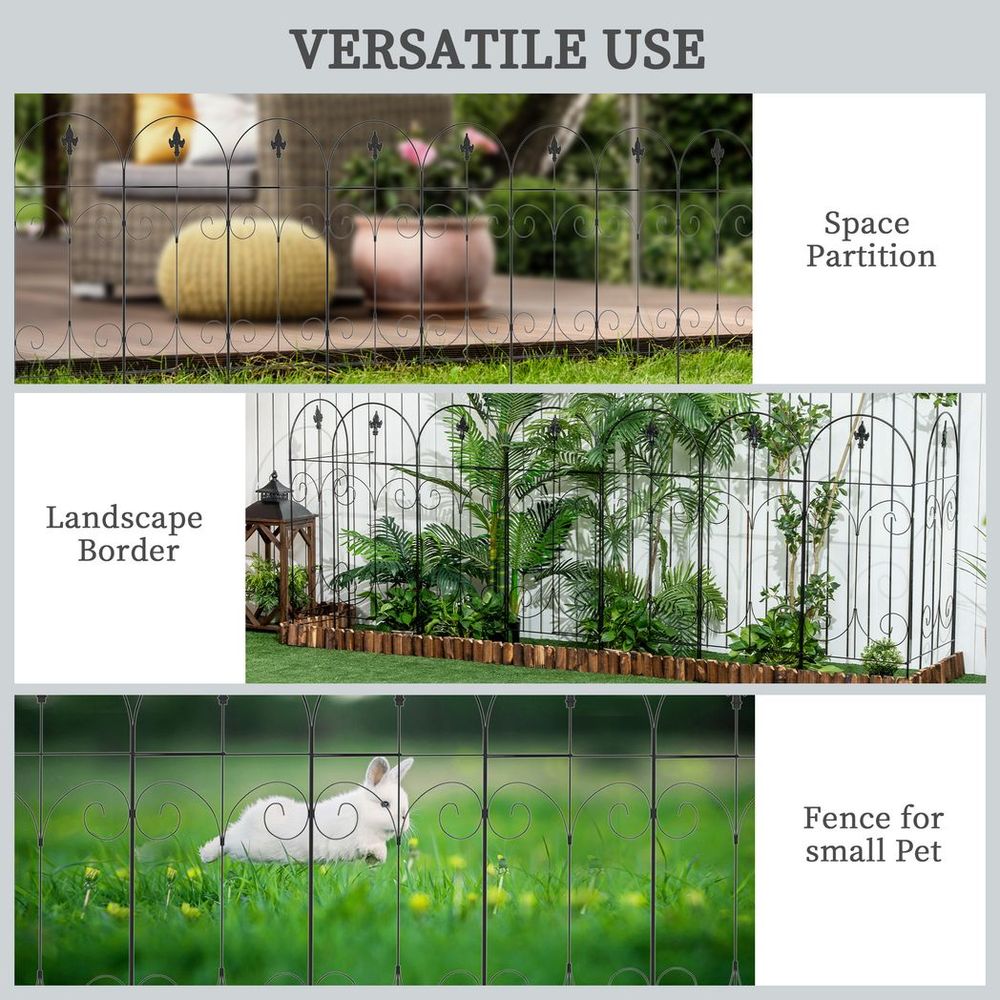 Garden Fencing Panels 44in x 12.5ft Flower Bed Border Edging Animal Barrier - Professional, High-Quality, Easy Install