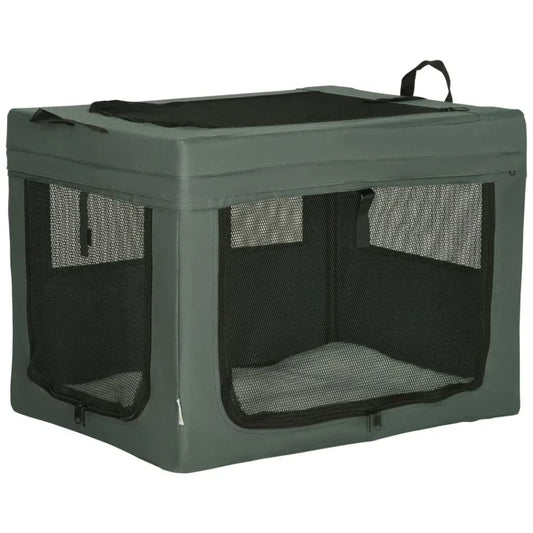 Foldable Pet Carrier Cat Bag w/ Cushion - Travel, Portable, Comfortable - Miniature, Small Dogs - Grey