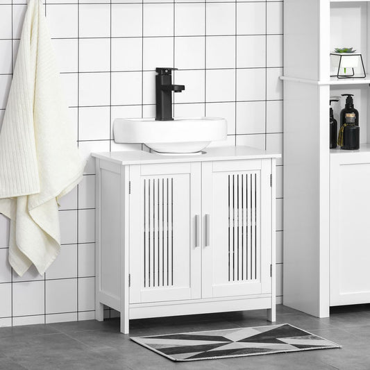 Space-Saving Under Sink Cabinet: 2-Door Bathroom Vanity, White - High Quality & Stylish Design