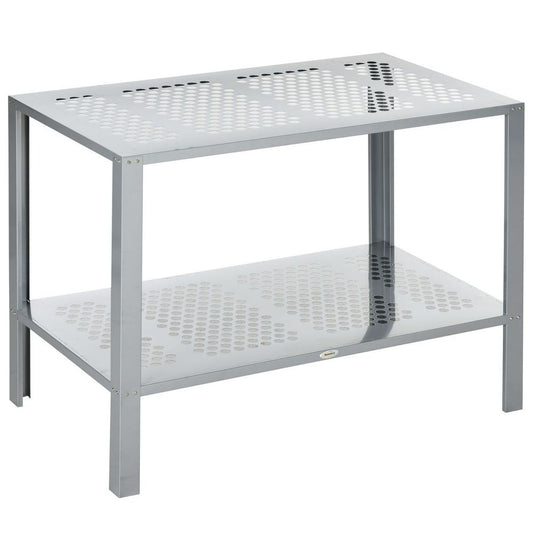 Outsunny 2-Tier Steel Plant Stand - Stylish Patio Organizer & Display Shelf