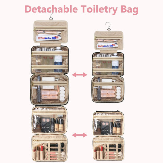 urophylla Detachable Travel Toiletry Bag for Women | Large Hanging Organizer for Travel