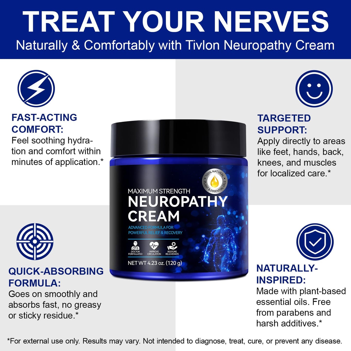 USBSREGARDS Neuropathy Cream Extra Strength – Lightweight Plant-Based Relief for Hands, Feet, and More (4 oz)