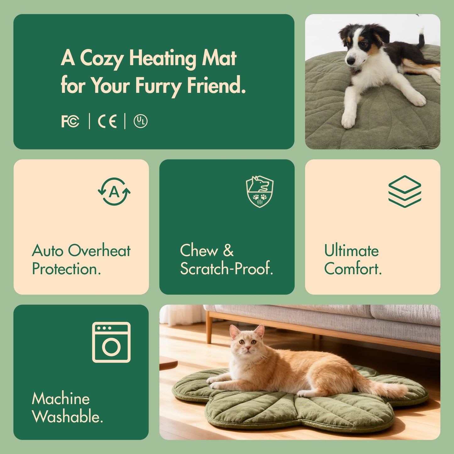 Vagascape Large Dog Heating Pad – Waterproof, Adjustable Temperature, 35x27 in