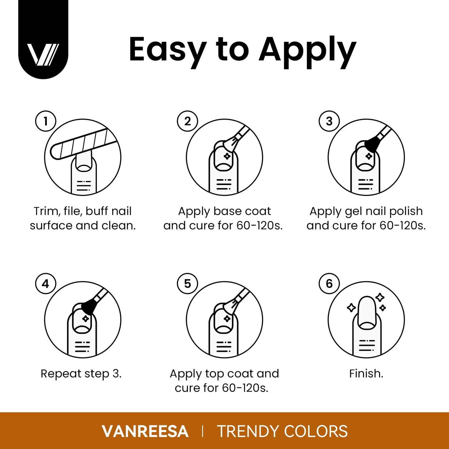 VANREESA 53-Piece Gel Nail Polish Kit with UV Lamp — 36 Colors + Base & 4 Top Coats