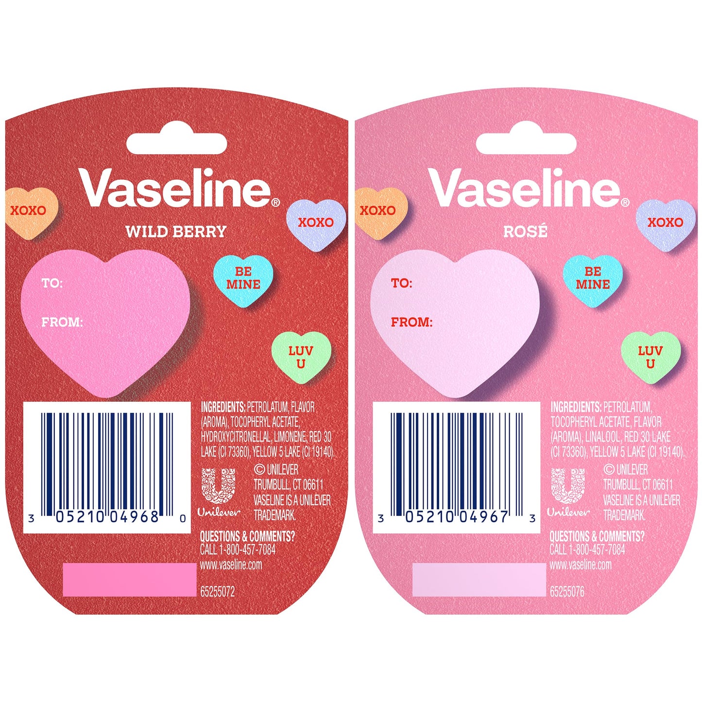 Vaseline Lip Therapy Mini Tinted Lip Balm Set – Rose Tint + Wild Berry (Vitamin E) 0.25 oz Each