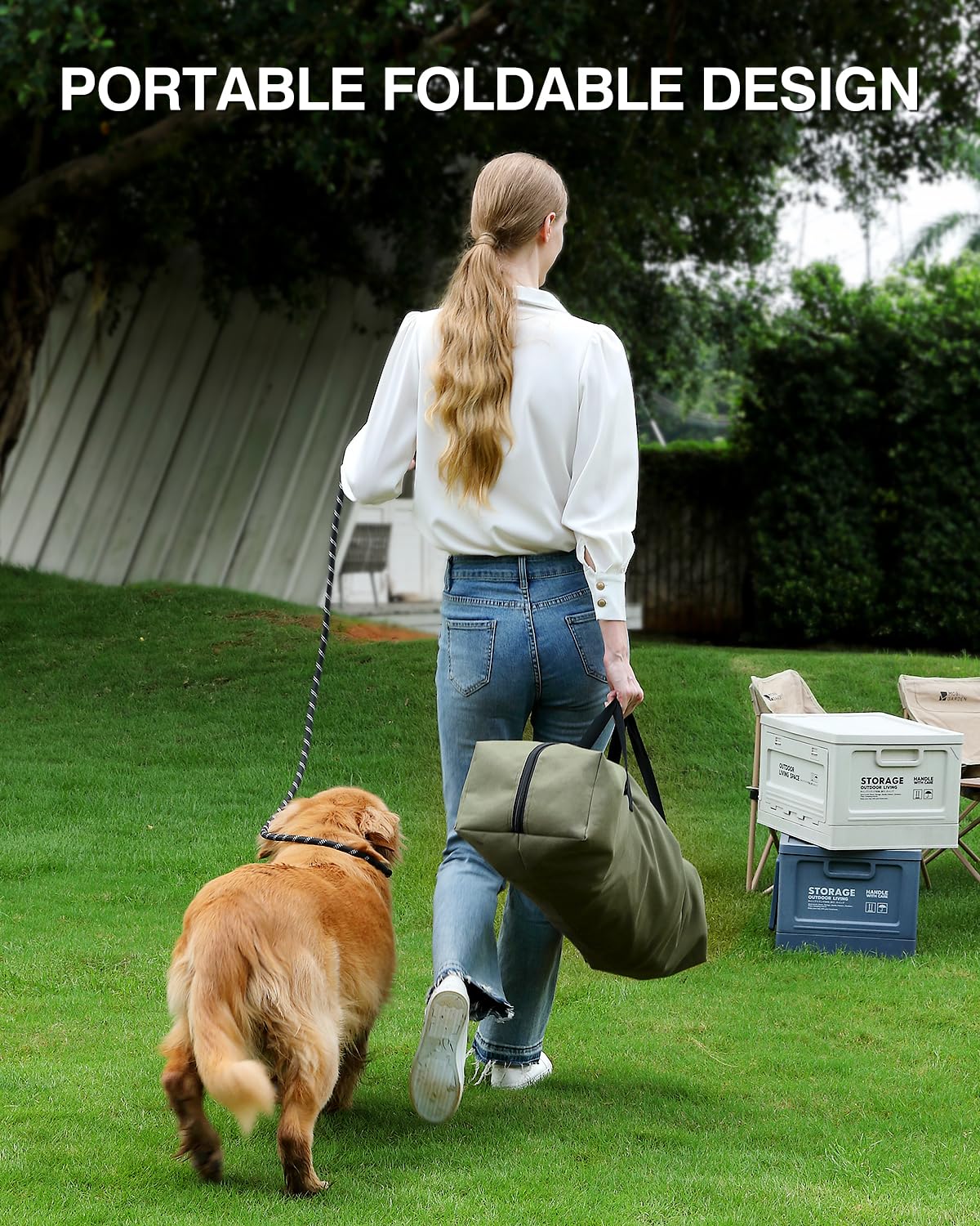 Veraste 33-Inch Collapsible Travel Dog Crate for Medium-Large Dogs | Portable 4-Door Soft Kennel with Mesh Windows