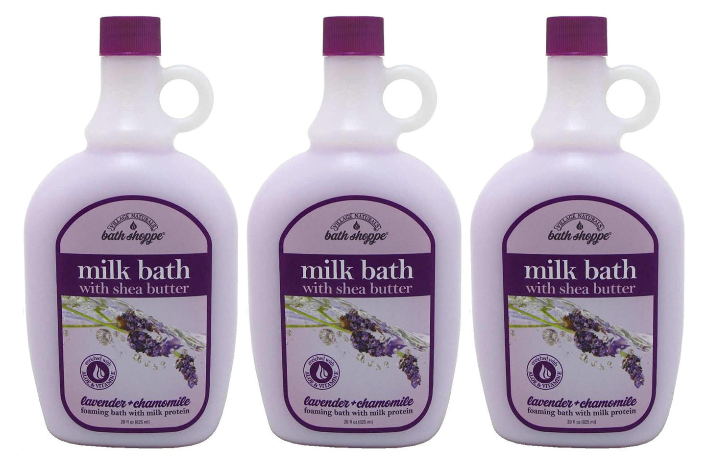 Village Naturals Therapy Bath Milk Bath Ultra-Moist Lavender & Chamomile – 3 Pack (28 oz each)