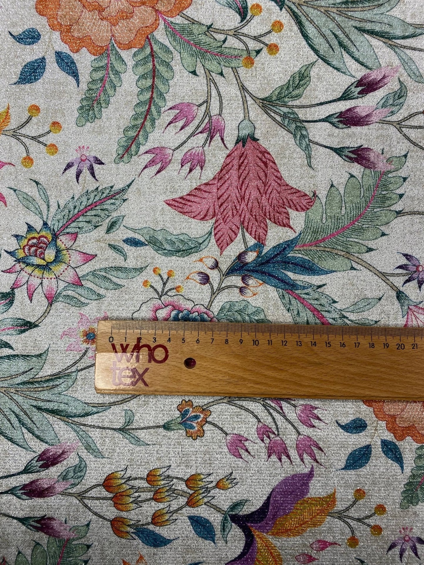 Vintage Floral Shimmer Lurex Fabric by the Metre