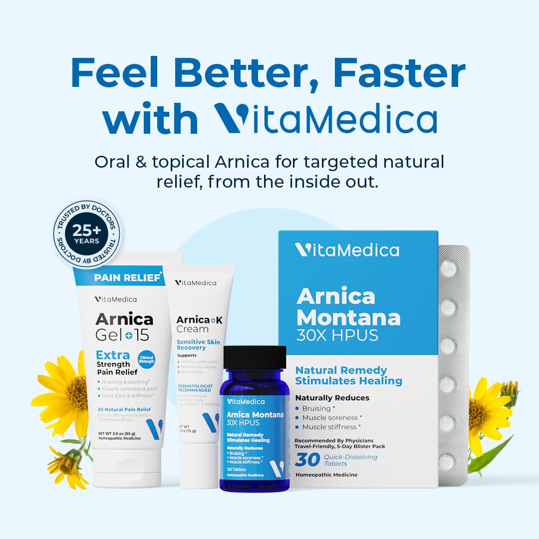 VitaMedica Arnica + Vitamin K Bruise Recovery Cream – Face & Under-Eye, Sensitive Skin, 2 Pack