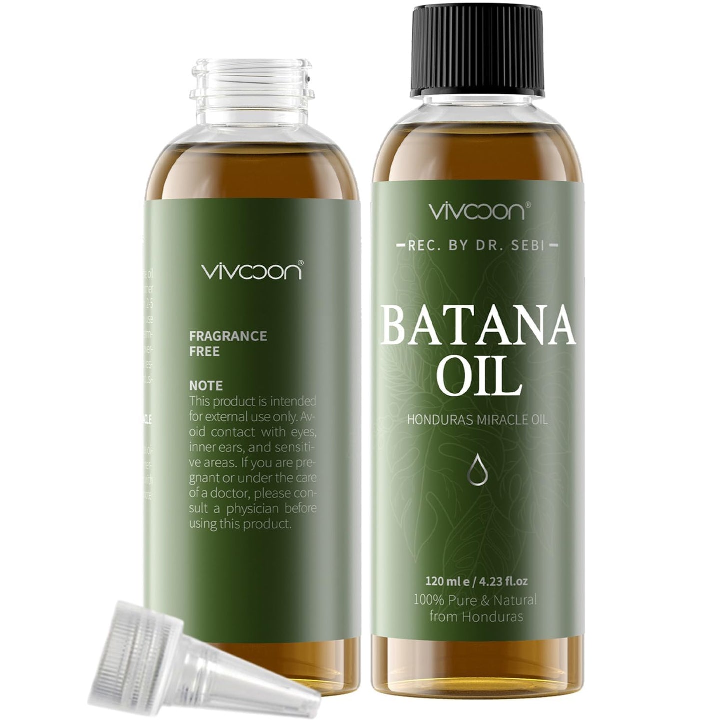 Vivccon Batana Oil – 100% Pure Batana Oil from Honduras | Hair, Scalp & Skin (4.23 fl oz)