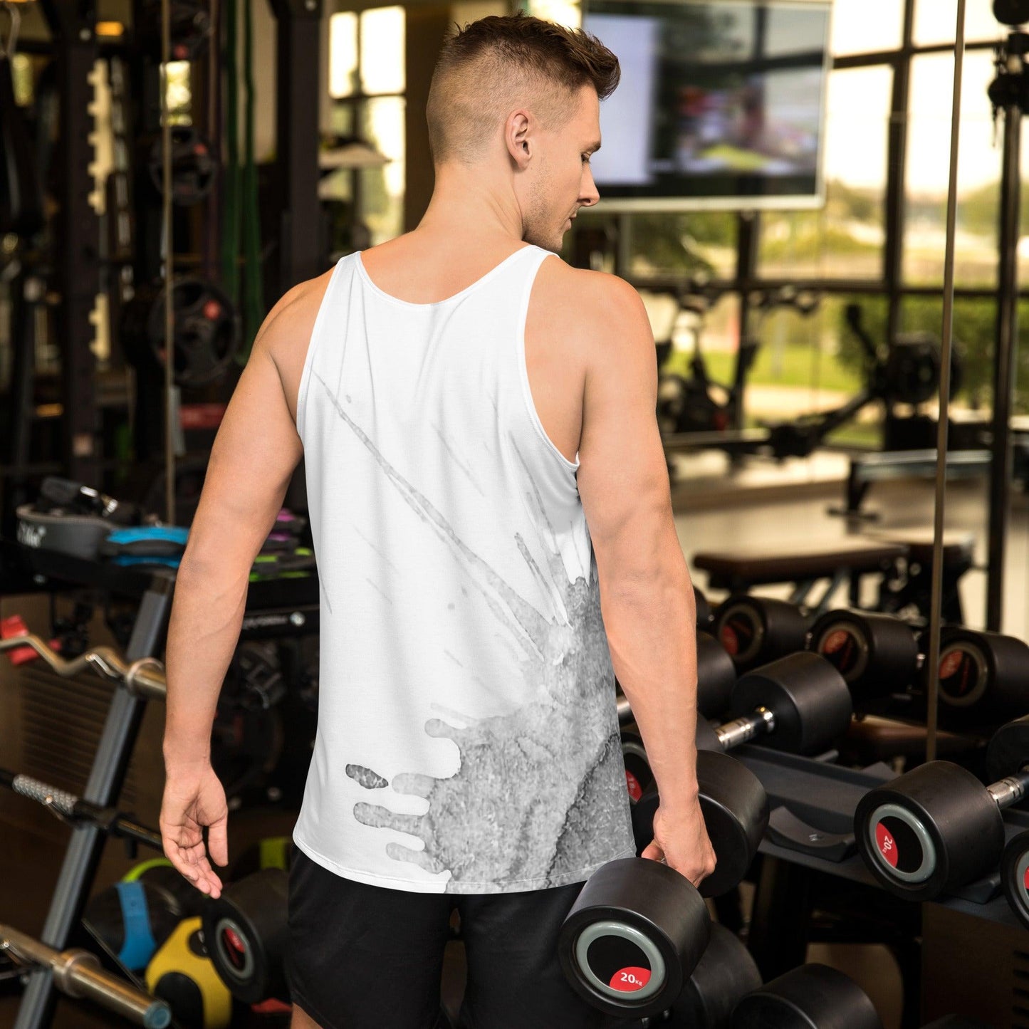 Watercolour Grey Splash - Mens Tank Top