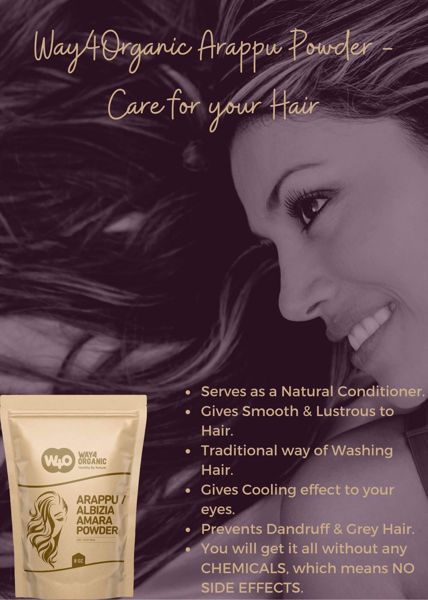 WAY 4 ORGANIC W4O Arappu Powder 8 Oz – Natural Hair Care & Scalp Support