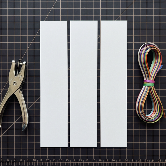 40 Matt White Card Bookmark Blanks. 210mm x 44mm, 300gsm. Crafts DIY Making