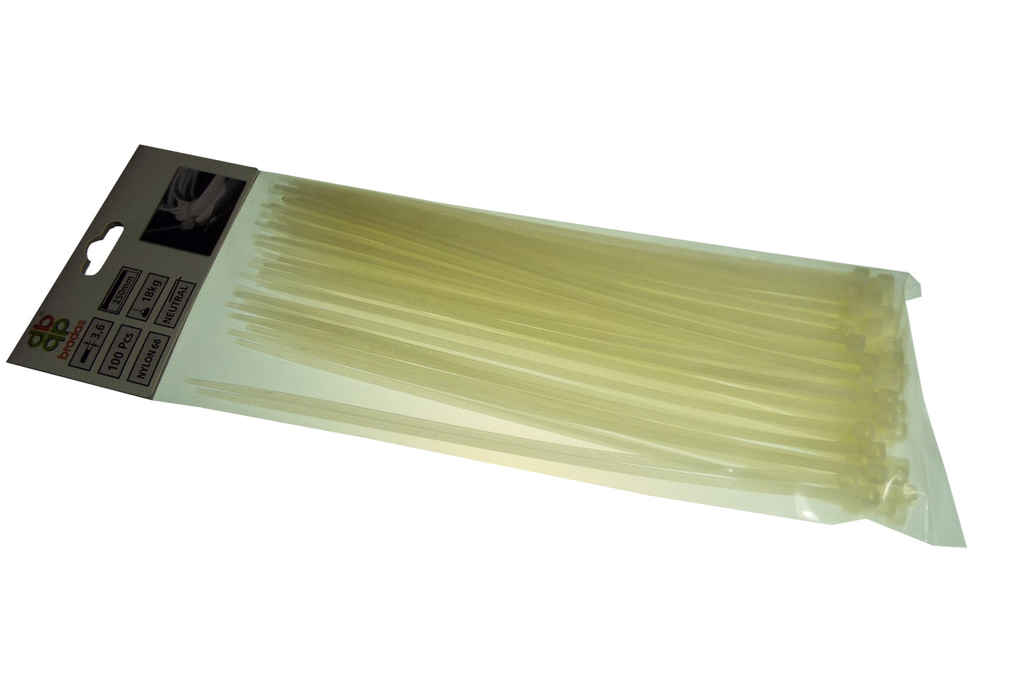 100 Cable Ties (4.8mm x 450mm) Neutral