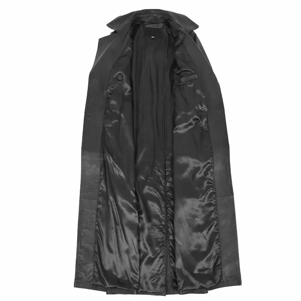 Women’s Double Breasted Leather Trench Coat