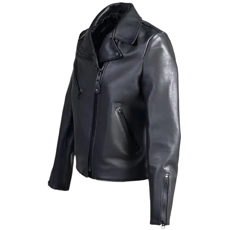 Women’s Black Leather Moto Jacket