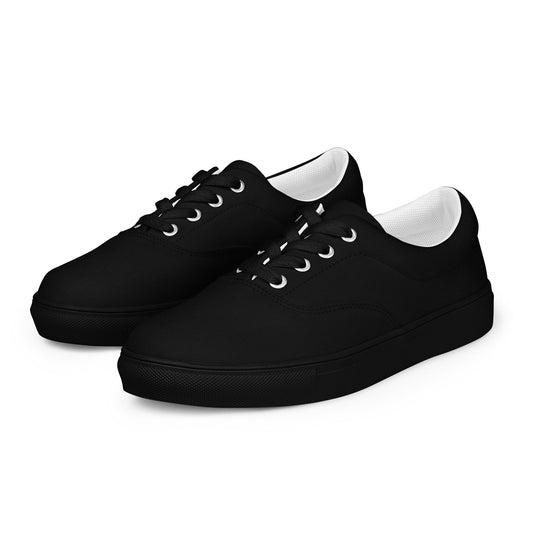 iSAW Womens Black Lace-Up Canvas Shoes