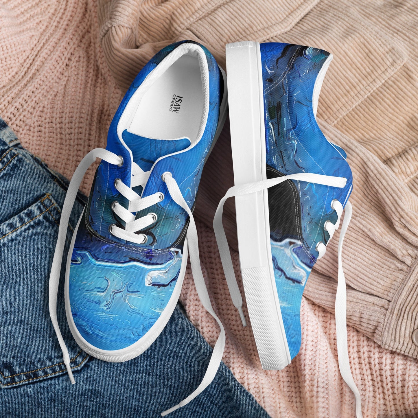 A Drop In The Ocean - Womens Lace-Up Canvas Shoes