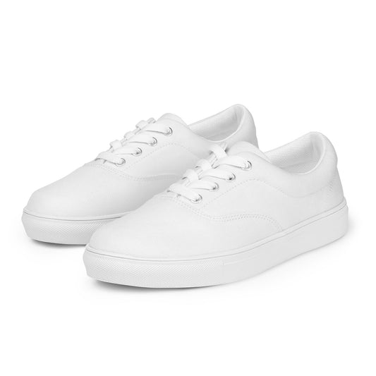 iSAW Womens White Lace-Up Canvas Shoes