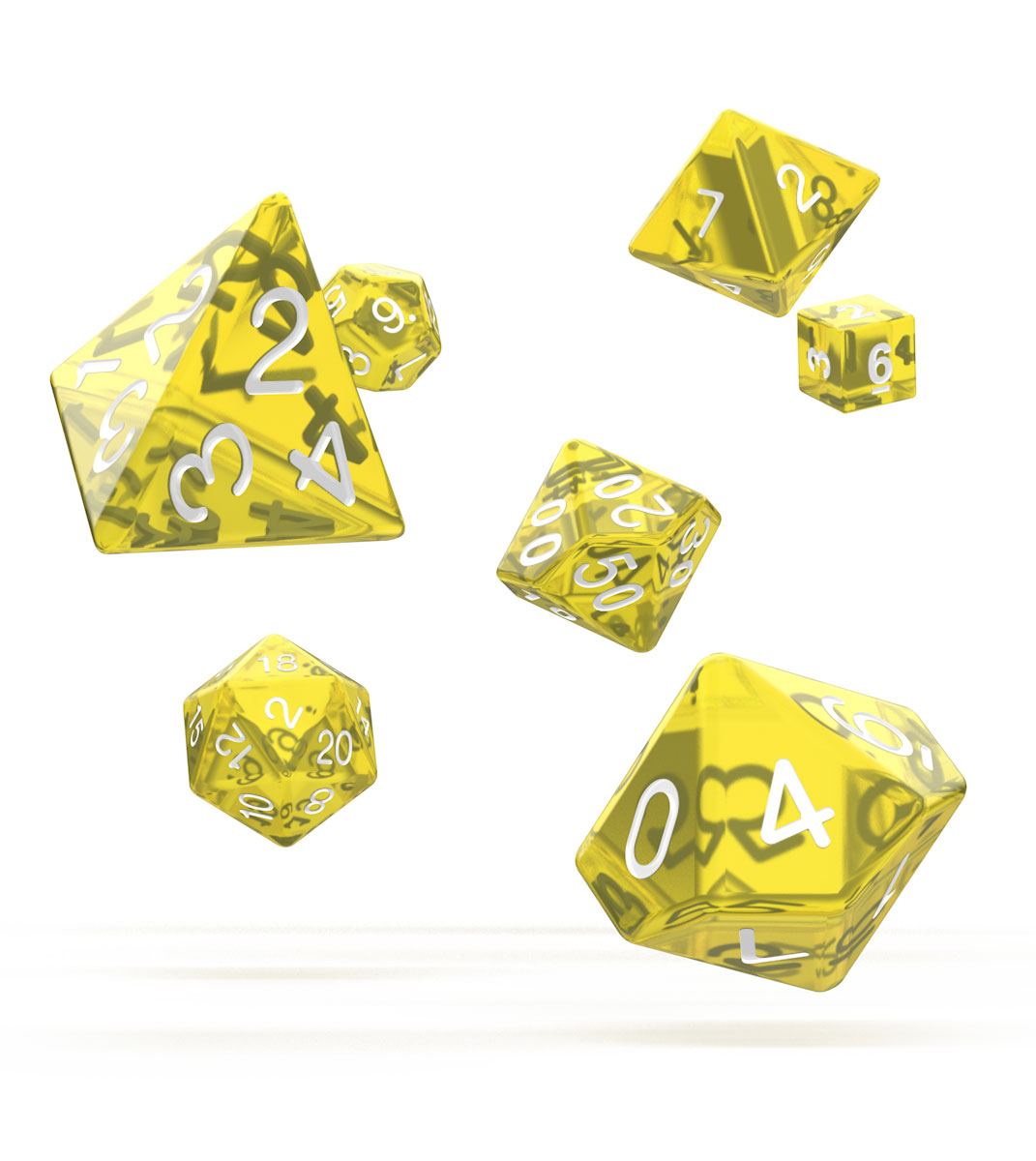 Oakie Doakie Dice RPG Set Translucent Yellow (7)