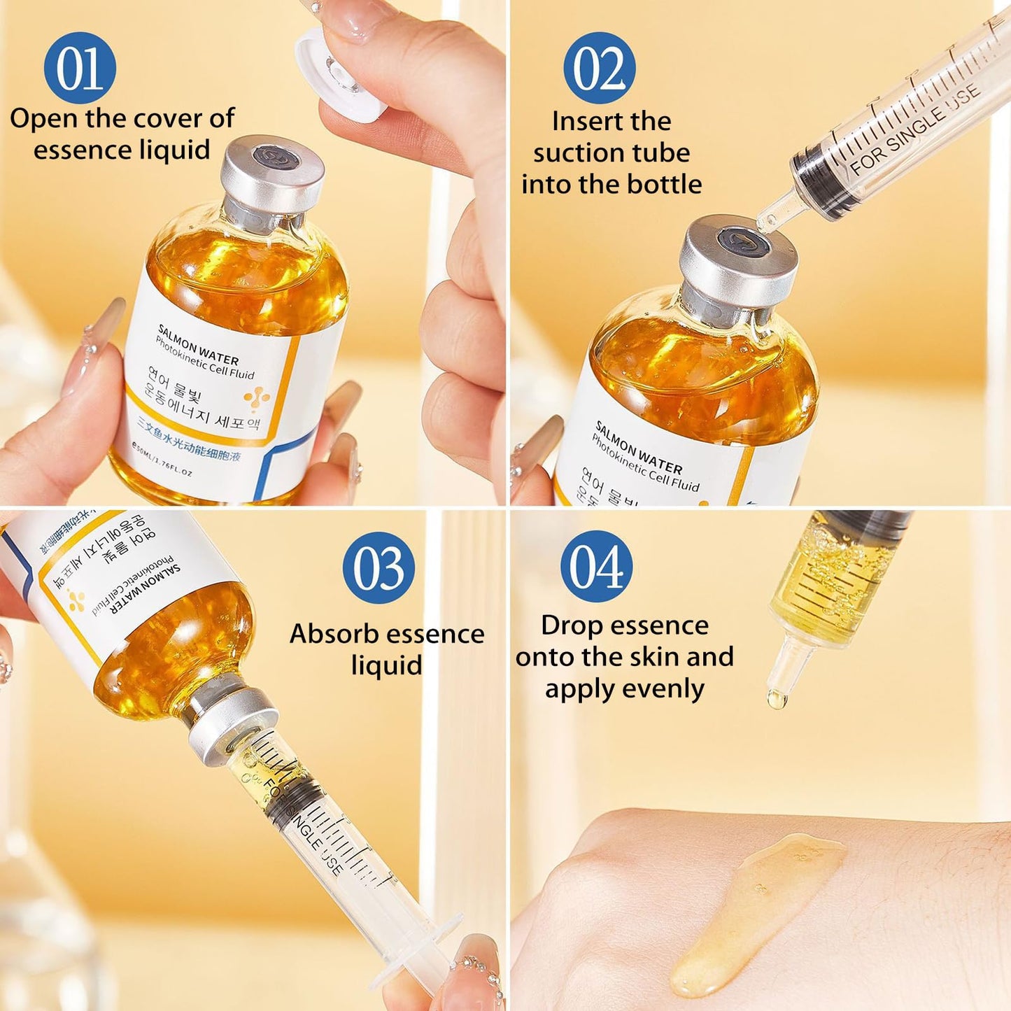 XIRUJNFD Salmon Anti-Wrinkle Serum + Water Light Essence – Hydration, Lifting & Firming (50ml)