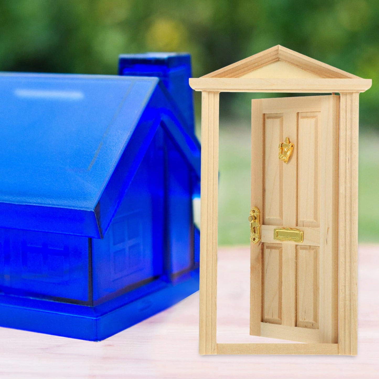 Zerodeko Dollhouse Door 1:12 Scale - Unpainted Wooden Mini Door for DIY Dollhouse Craft