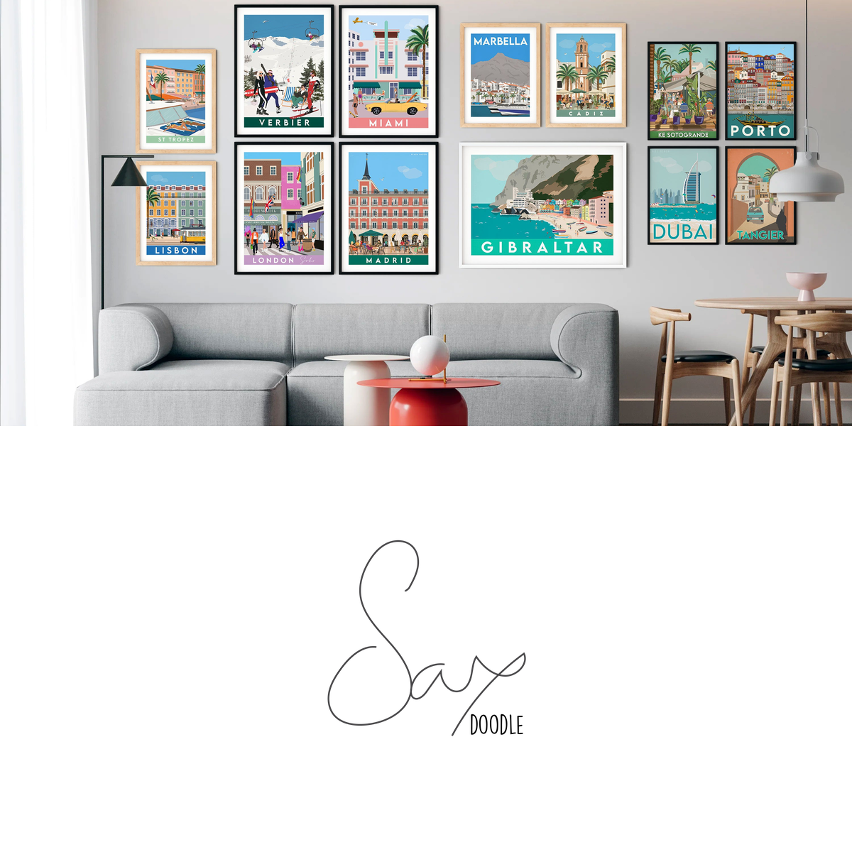 Travel art by SAX Doodle