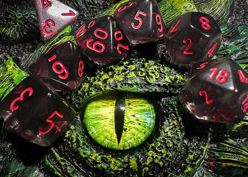 Chessex - Translucent Polyhedral 7 Dice Set - Smoke & Red