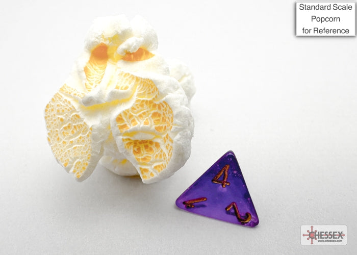 Chessex - Mini Borealis Polyhedral 7 Die Set - Luminary Royal Purple & Gold
