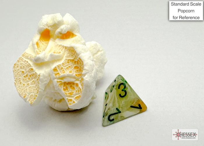 Chessex - Mini Marble Polyhedral 7 Die Set - Green & Dark Green