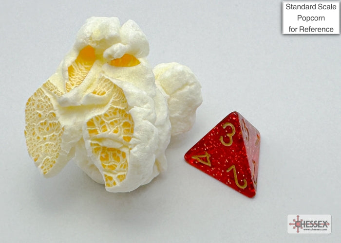 Chessex - Mini Glitter Polyhedral 7 Die Set - Ruby Gold