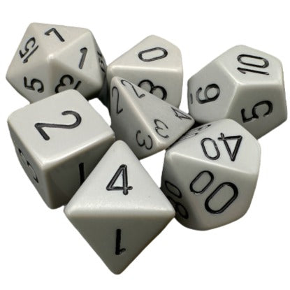 Chessex - Opaque Polyhedral 7 Dice Set - Grey with Black
