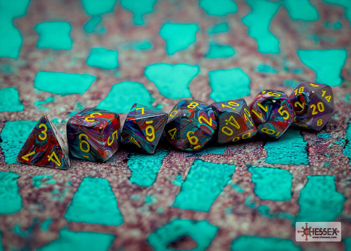 Chessex - Festive Polyhedral 7 Dice Set - Mosaic Yellow