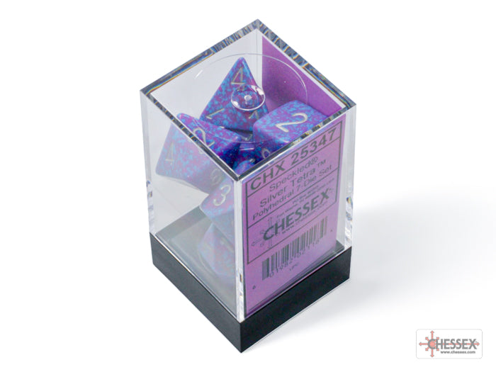 Chessex - Speckled Polyhedral 7 Dice Set - Silver Tetra
