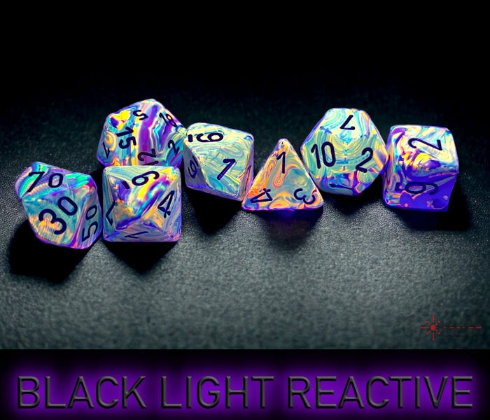 Chessex - Festive Polyhedral 7 Dice Set - Vibrant with Brown