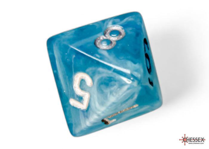 Chessex - Cirrus Polyhedral 7 Dice Set - Aqua with Silver