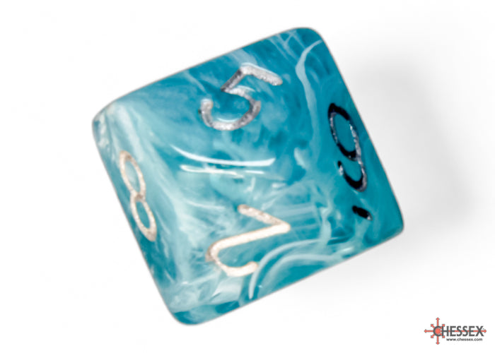 Chessex - Cirrus Polyhedral 7 Dice Set - Aqua with Silver