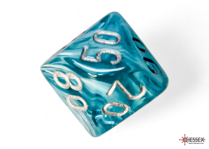 Chessex - Cirrus Polyhedral 7 Dice Set - Aqua with Silver