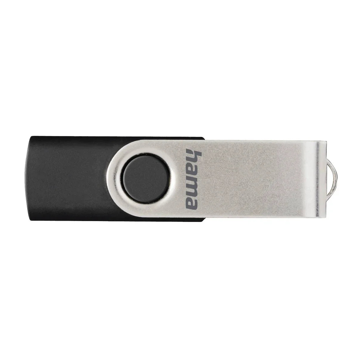 Hama Rotate 32GB USB Flash Drive, Rotating Cap, Black Silver